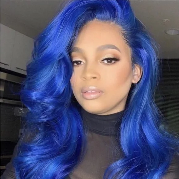 - ?24” BLUE BODY WAVY LACE FRONT WIG? *NWT*
?? Amazon.com : Suresen Blue Lace Front Wigs Human Hair 24 Inch  main image 4